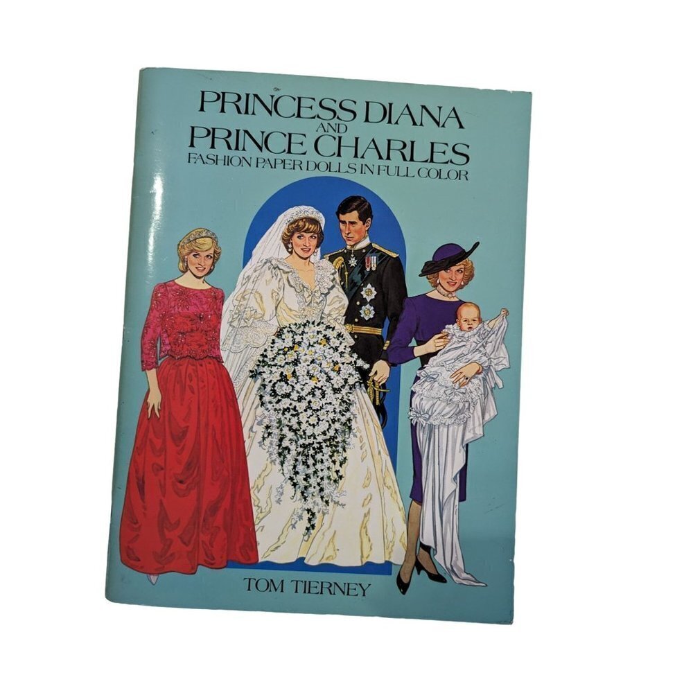 Vintage Paper Dolls Uncut‎ Princess Diana and Prince Charles Color 1985. New